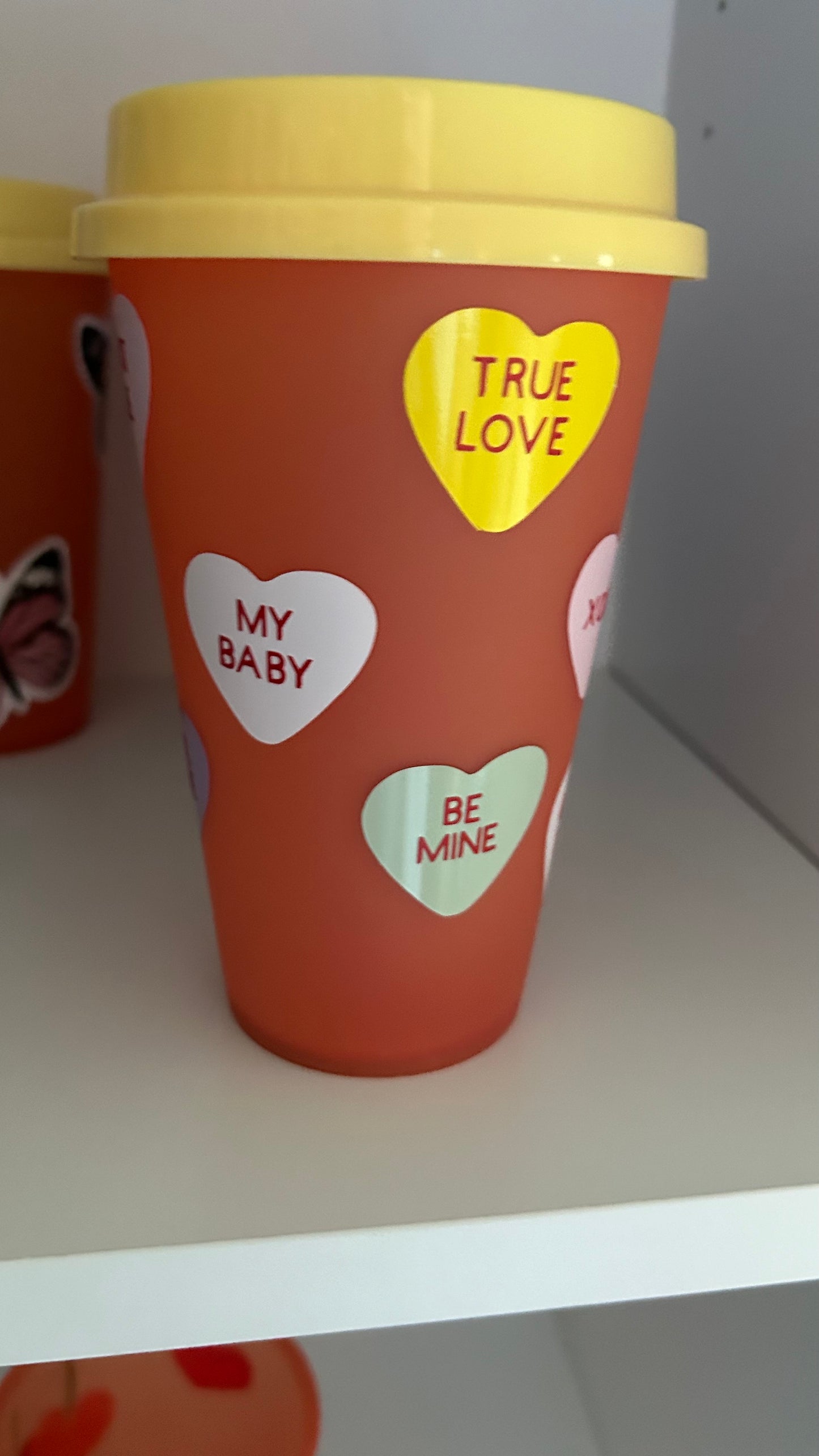 Conversation Hearts Hot Color Changing Cup