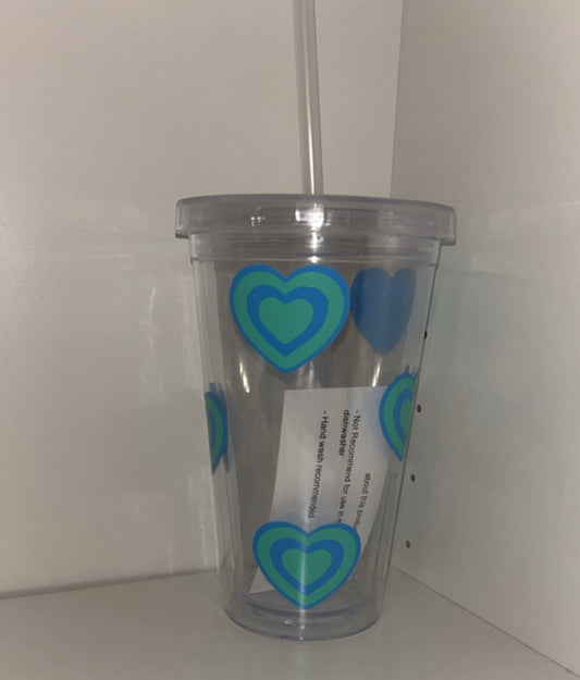 Blue Hears Double Wall Tumbler