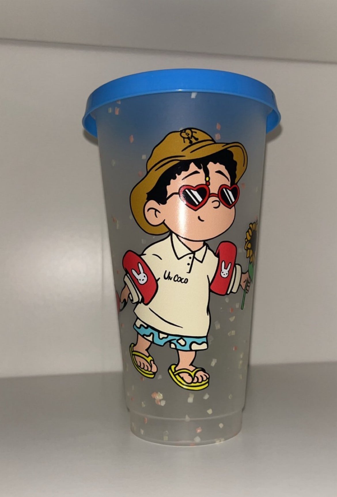 Bad Bunny En La Playa Confetti Tumbler