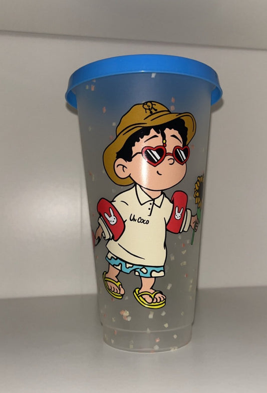 Bad Bunny En La Playa Confetti Tumbler