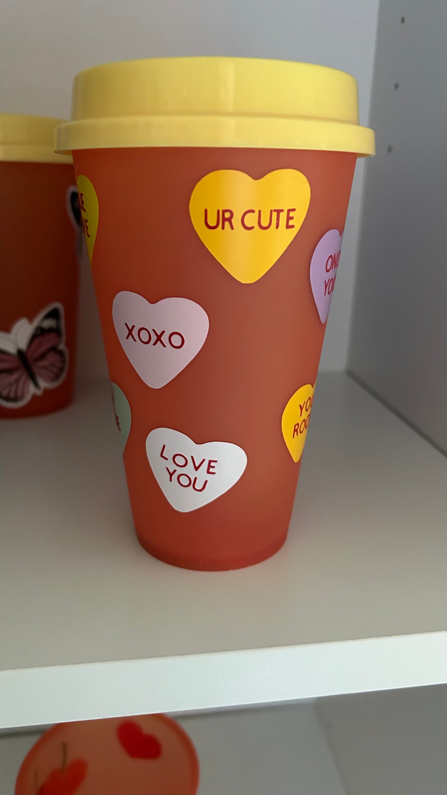 Conversation Hearts Hot Color Changing Cup