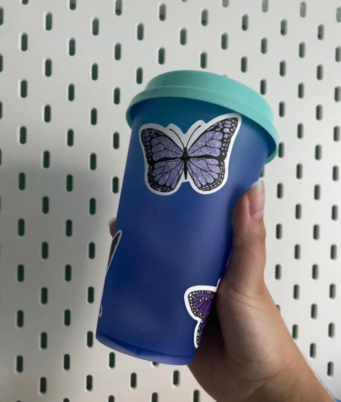 Butterfly sticker color changing cup