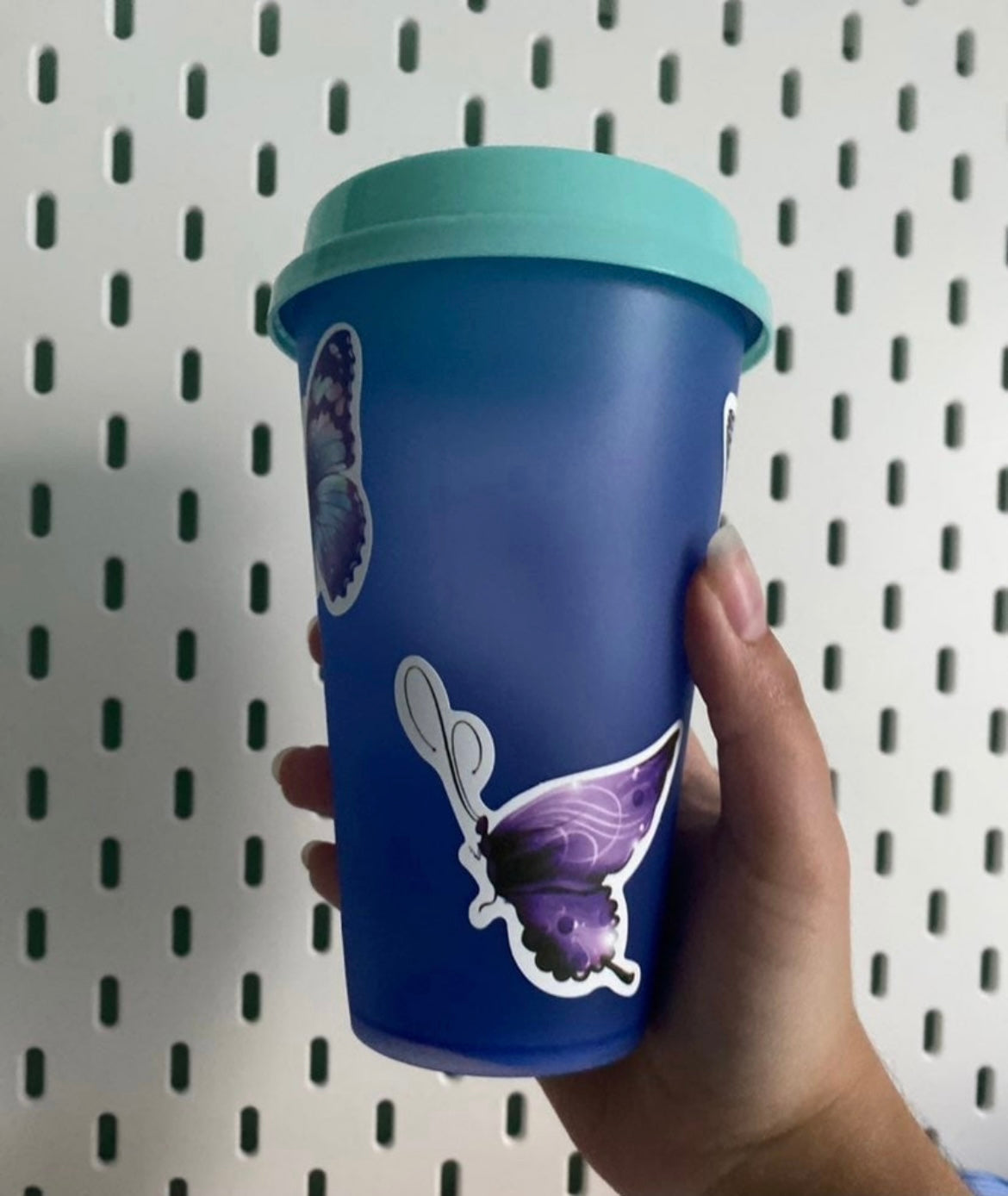 Butterfly sticker color changing cup